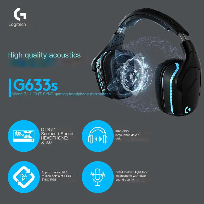 Auriculares Logitech G633s con Micrófono